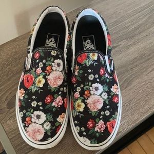 Floral Van Platform Slip Ons